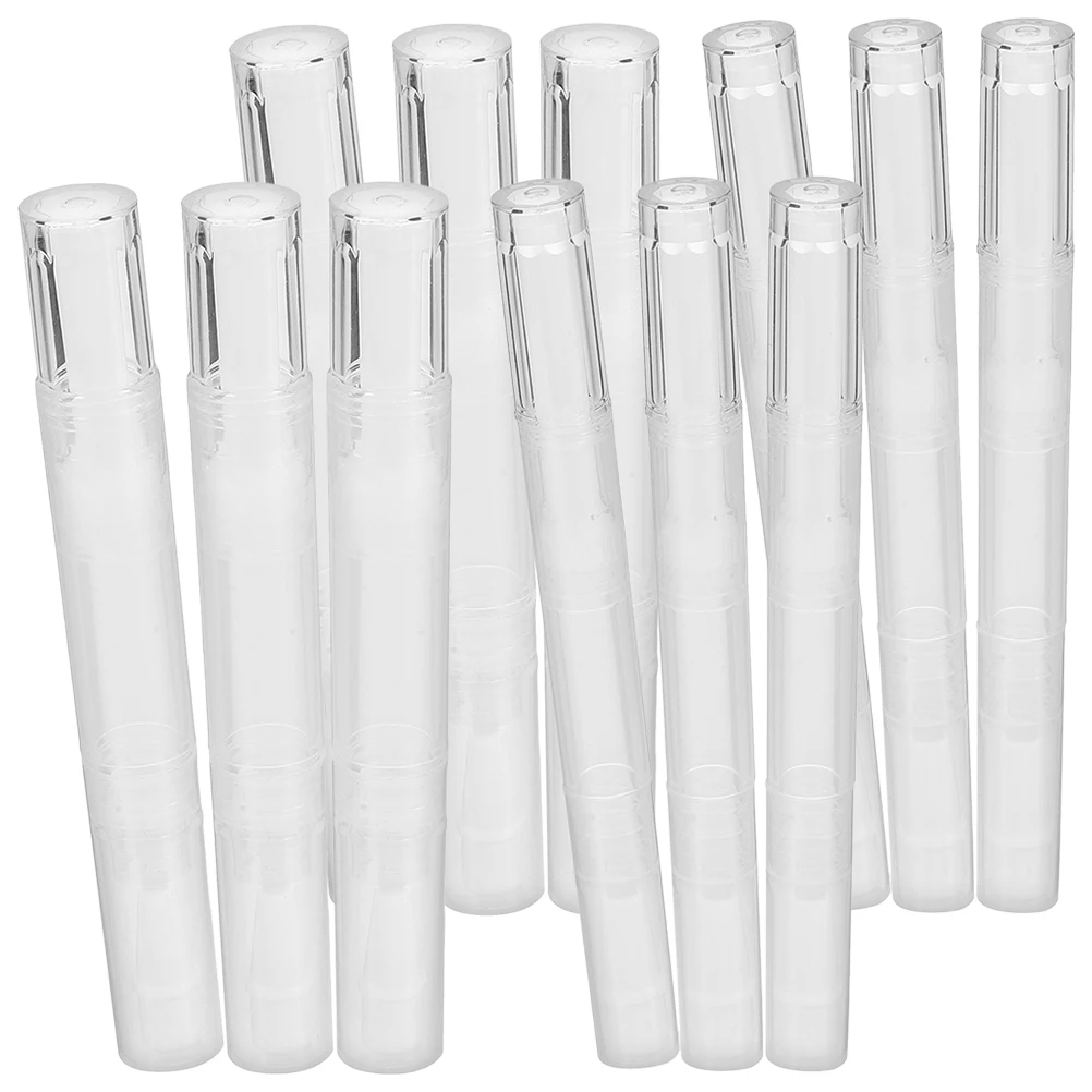 

12pcs Empty Nail Oil Pen Cuticle Containers Refillable Plastic Bottles for Nail Polish Storage Lightweight Portable