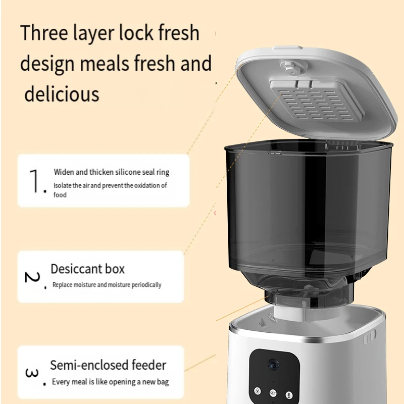 Pet intelligent feeder Feeding real-time viewing Timed quantitative 6L capacity