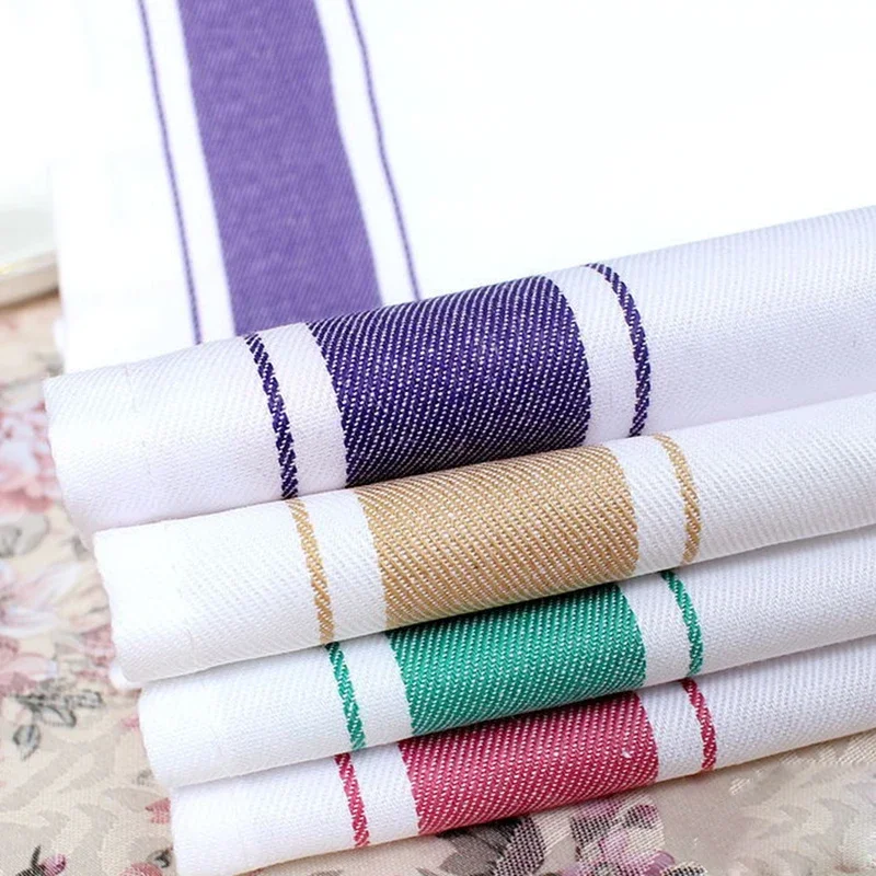 5Pcs 50x70cm Stripe Cotton Table Napkins Soft Handkerchief Dinner Napkins Restaurant Cloths Placemat Party Wedding Decoration