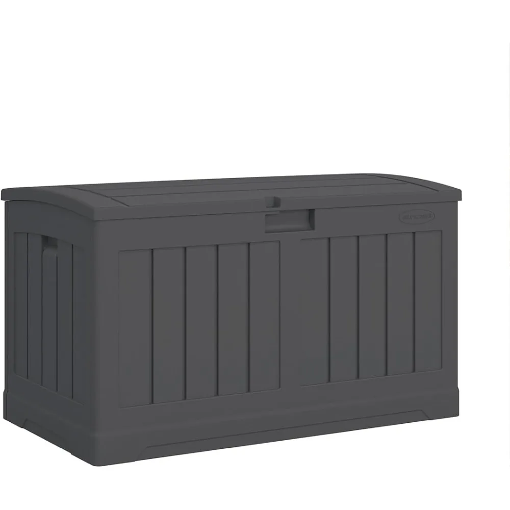 

50 Gallon Medium Capacity All Weather Construction Resin Outdoor Storage Deck Box With Arched Lid for Patio or Pool Garden Shelf