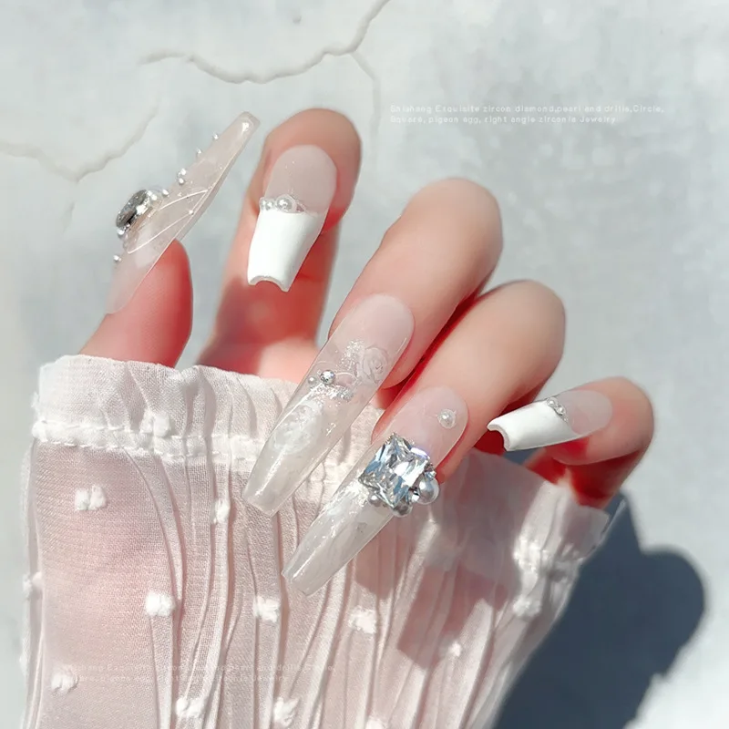 5PCS 3D Nail Art Rhinestones Pearls Pile Charms Stacked Crystal Diamond Jewelry Parts Accessories For Nails Decoration Supplies