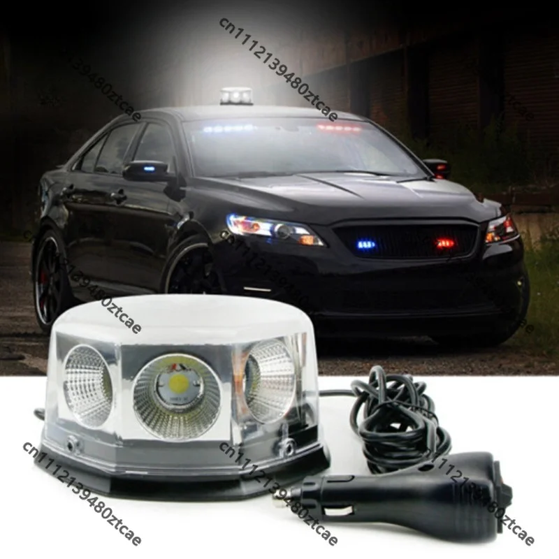 High Power Magnetic Round Strobe Warning Light,High Brightness Roof Beacon for School Bus Engineering Vehicle