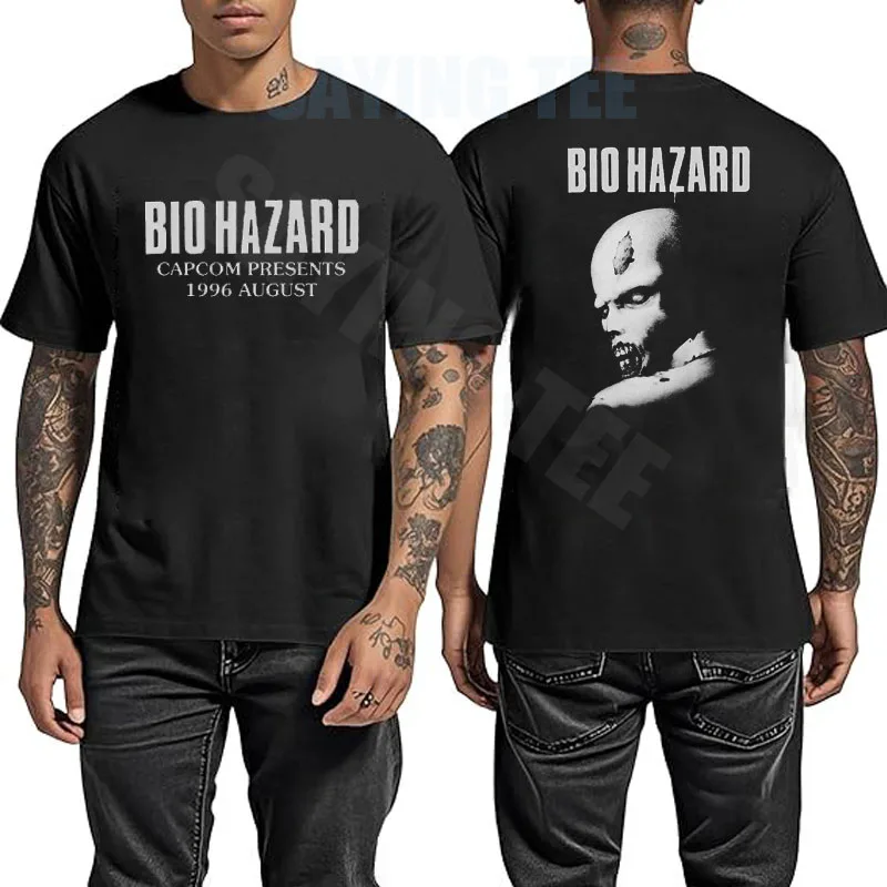 Resident Evil Biohazard T-Shirt Horror Klassisches Videospiel Zombie Herrenkleidung Kurzarm Herren-Oberteil Baumwoll-Grafik-Shirt – Detail 8