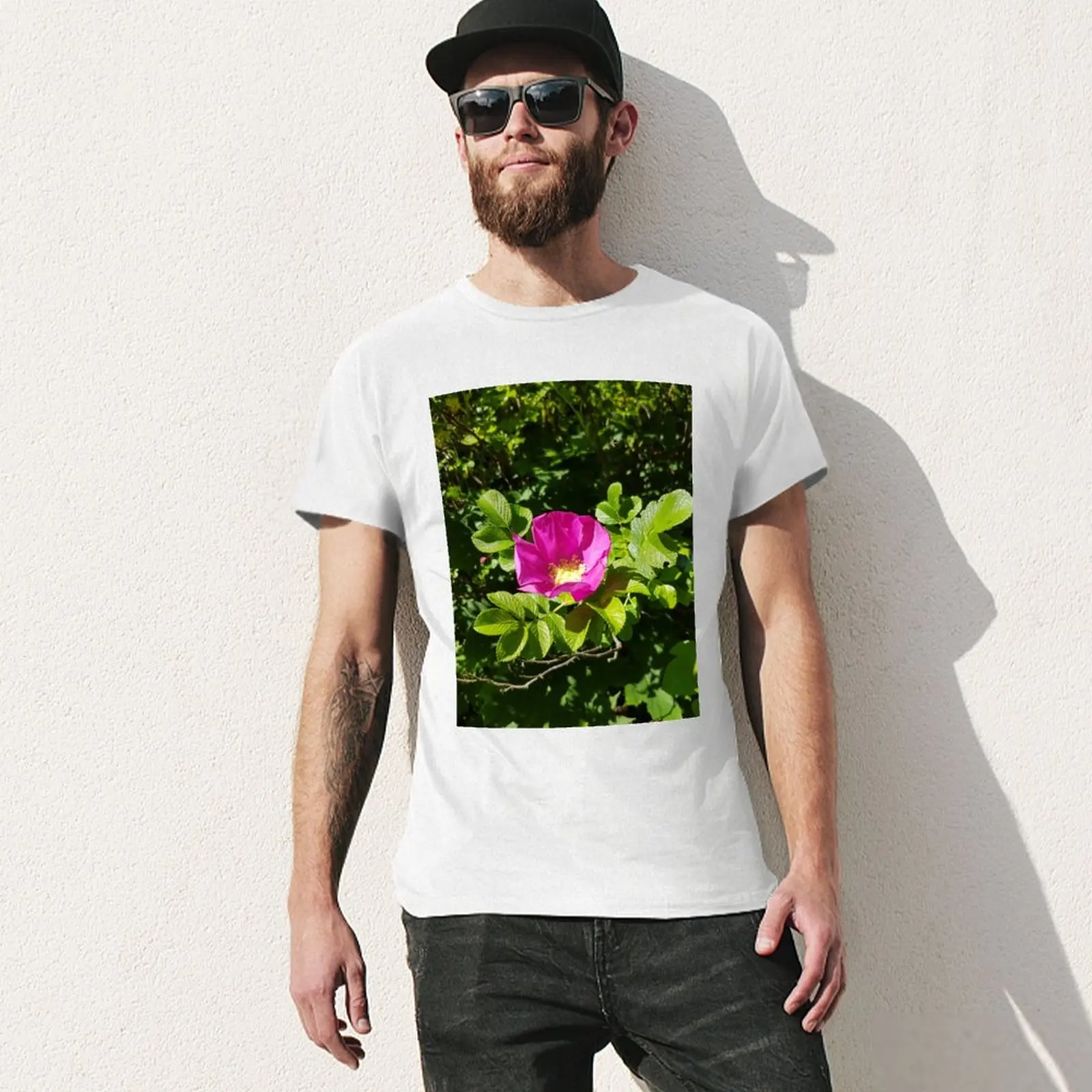 Roses T-shirt vintage Aesthetic clothing Men's cotton t-shirt