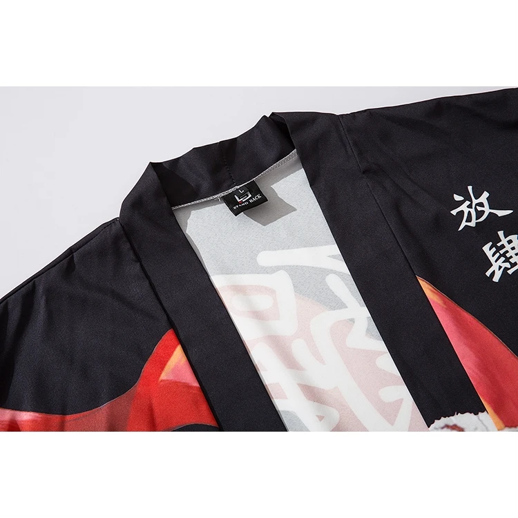 بلوزة ليون كيمونو للنساء والرجال فضفاضة كبيرة الحجم ملابس يابانية هاراجوكو تريند بيتش