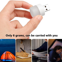 USB Night Light Mini LED Night Light USB Plug Lamp Power Bank Charging USB Book Lights Small Round Reading