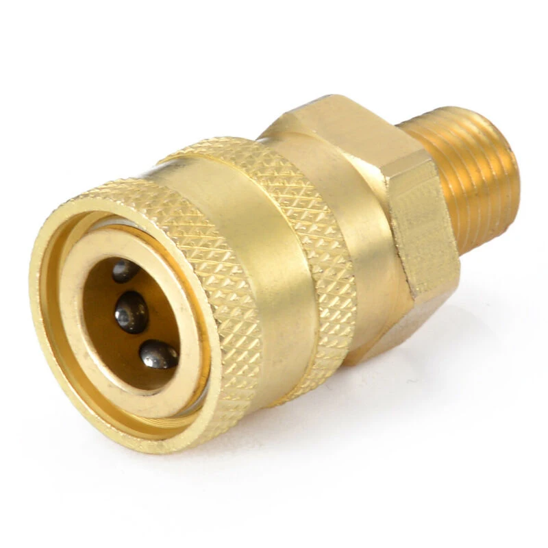 

Accessory Brass Quick Coupler Adapter High pressure Connector Converter Gold Part Replacement 1/4" Male (MNPT)