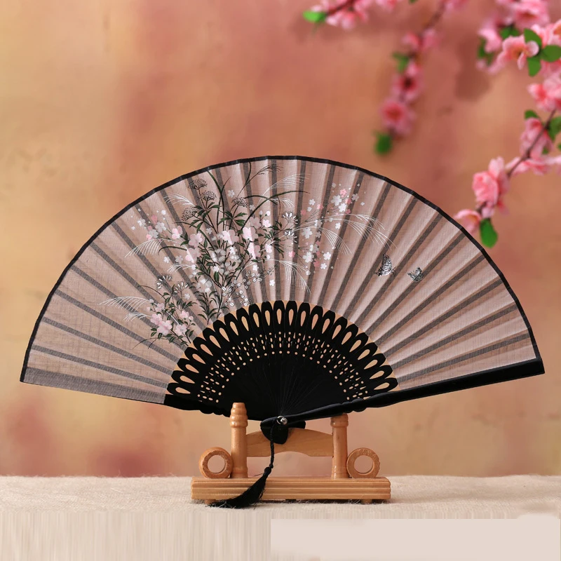 Vintage Style Silk Chinese Folding Fan Japanese Pattern Art Craft Gift Home Decoration Ornaments party Dance Hand Fan gift