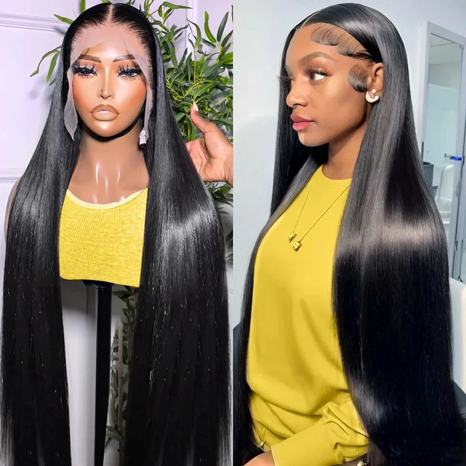 30 Inch 250 Density 13x4 Hd Lace Frontal Human Hair Wigs Brazilian Straight 13x6 Lace Front Wig Remy For Black Woman