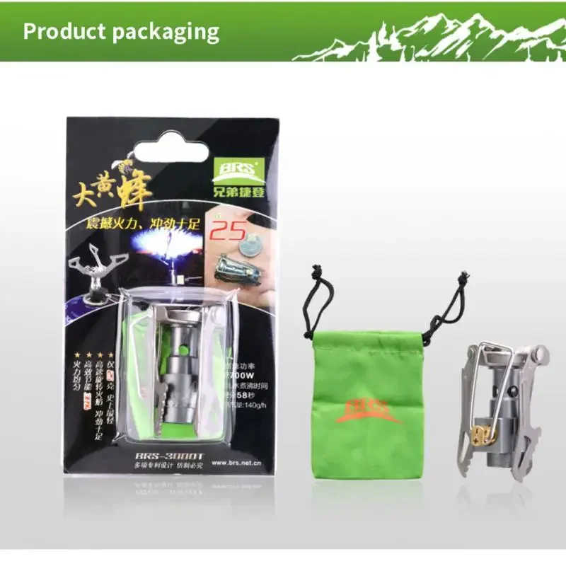 BRS في الهواء الطلق موقد غاز التخييم موقد غاز محمول صغير التيتانيوم موقد بقاء فرن جيب نزهة طباخ غاز brs-3000t