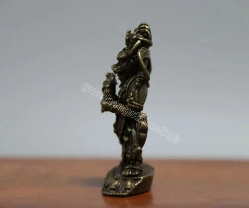 Tibet Buddhism Bronze Mahakala god of wealth Yama-raja ox head Buddha Statue
