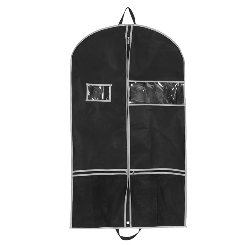 Suit Bag for Travel, Suit Carrier for Men Breathable Garment Bag with 2 Mesh Pockets and 1 PVC Pocket for Travel Closet