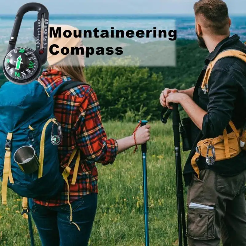 Compass Hiking Backpacking Accessories Outdoor Camping Mountaineering Buckle Mini Compass for Camping Exploration