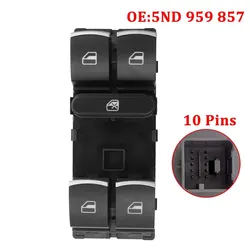 5ND959857 Master Power Window Control Switch For VW Jetta Tiguan Golf GTI MK5 MK6 Passat B6 CC Seat Leon MK2 5ND 959 857
