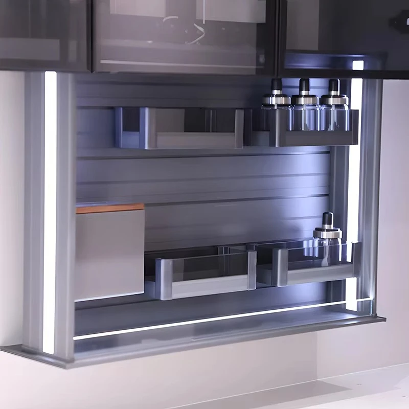 

Modern Smart Lifting System Storage Electric Aluminum Kitchen Cabinet Elevator Pull Basket Shelf Furniture Hardware