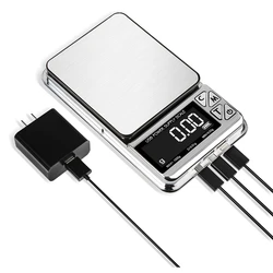 0.01g Mini precyzyjna cyfrowa waga kieszonkowa wszystkie zasilacze USB LCD ze stali nierdzewnej elektroniczna biżuteria Gold Count Balance Gram wagi