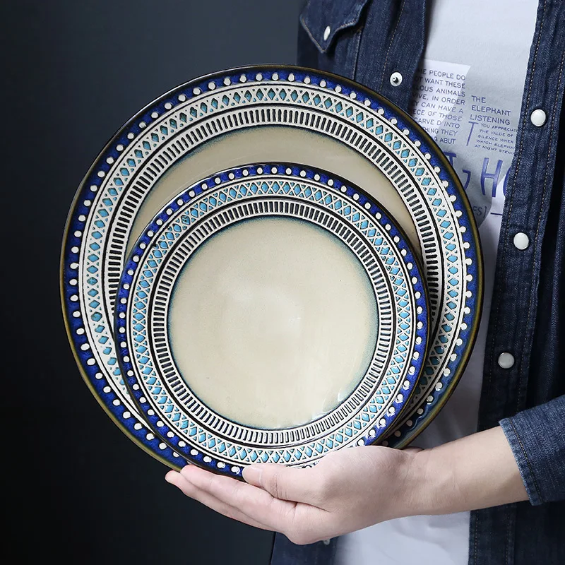 Exotic American Sle Cerc Plate Large Salad Fruit Plate Creative Steak Plate Dining Utensils Home Use Diwaer Se