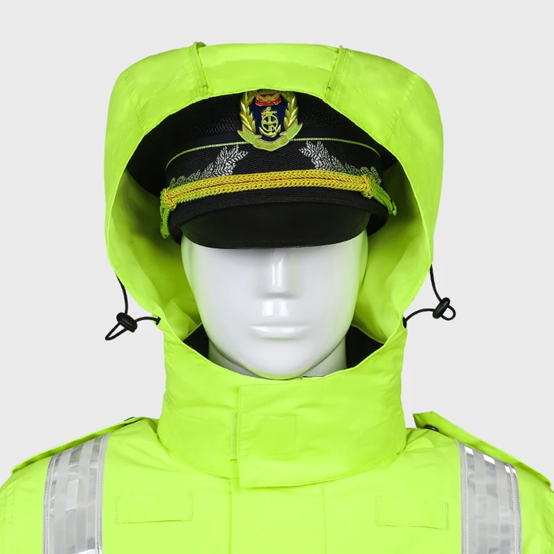 High Visibility Reflective Waterproof Windproof Coldproof Safety Jacket Detachable Hat and Cotton Liner Construction Workwear