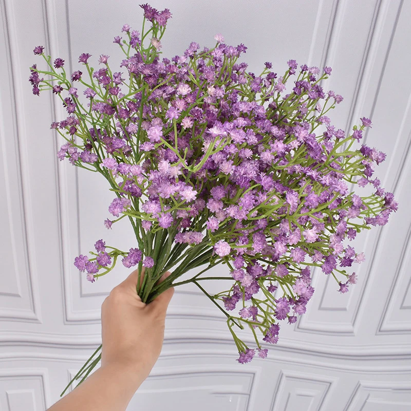 

52cm White Purple Sky Star Simulation Flowers Christmas Artificial Flower Home Decoration Wedding Table Decoration Flower Branch