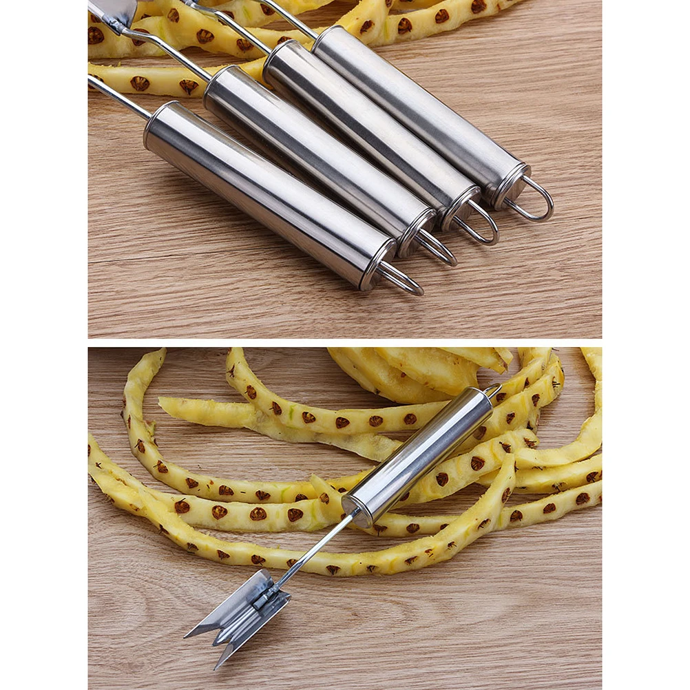 

4pcs Stainless Steel V Shape Pineapple Peeler Eye Remover Fruit Cutter Camping Outdoor Travel Tool Kitchen Gadget Daily Use