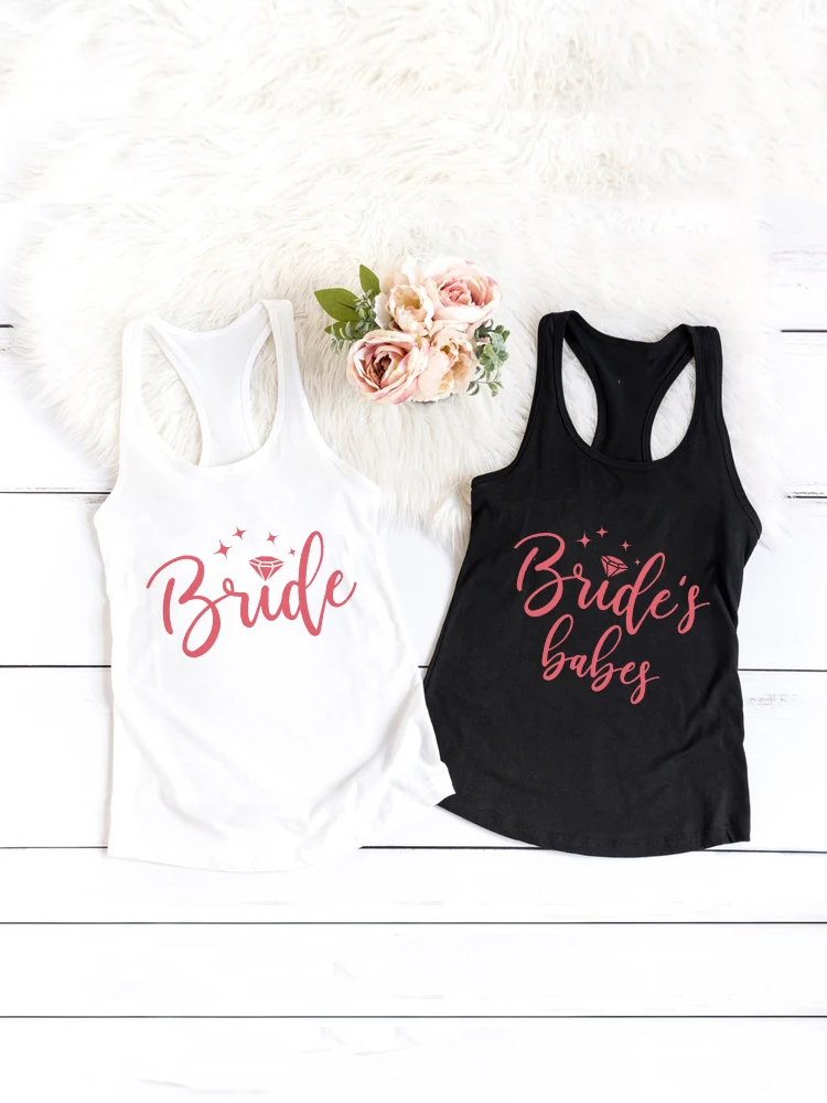 Bachelorette Party Tanks Bridesmaid Tank Tops Bridal Party Shirts Hen Party Tanks Bride Racerbacks Wedding Party Outfits