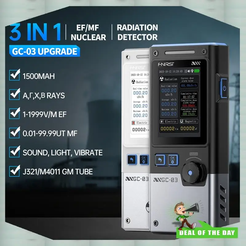 تسليم 24 ساعة GC-03 3 في 1 كاشف الإشعاع الكهرومغناطيسي يقيس قوة المجال المغناطيسي الكهربائي RF درجة حرارة الطاقة