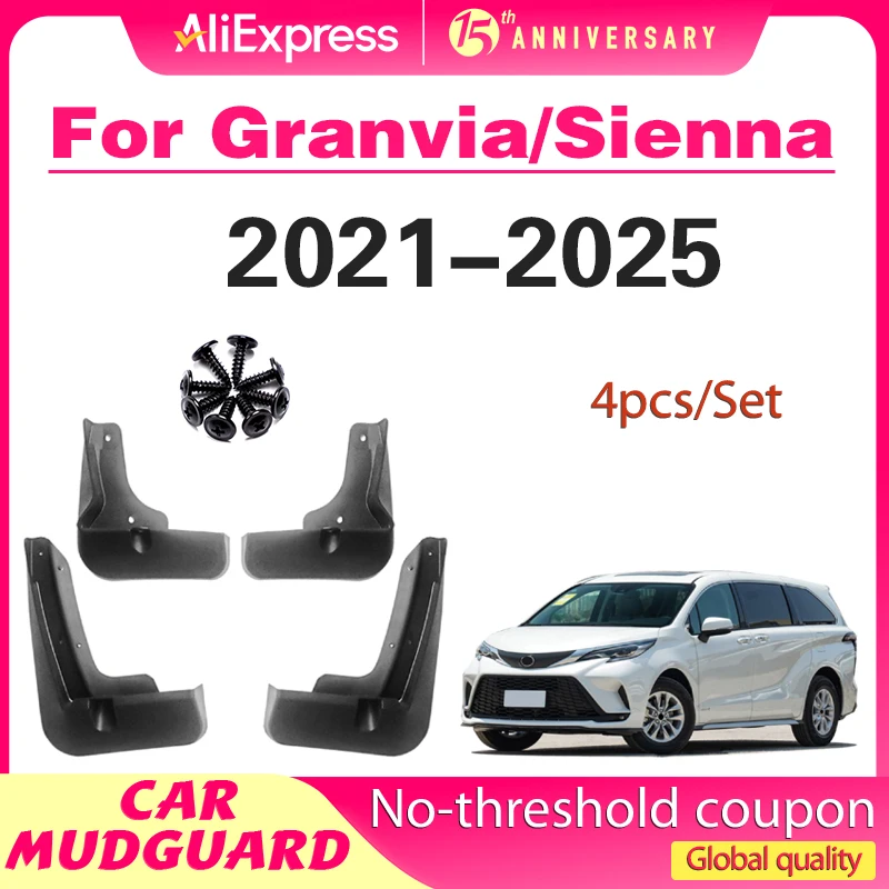 

For Toyota Senna SAINA Sienna 2021-2025 Granvia 2022 Fender Mudflaps Splash Guards Mudguards Mud Flaps car Accessories