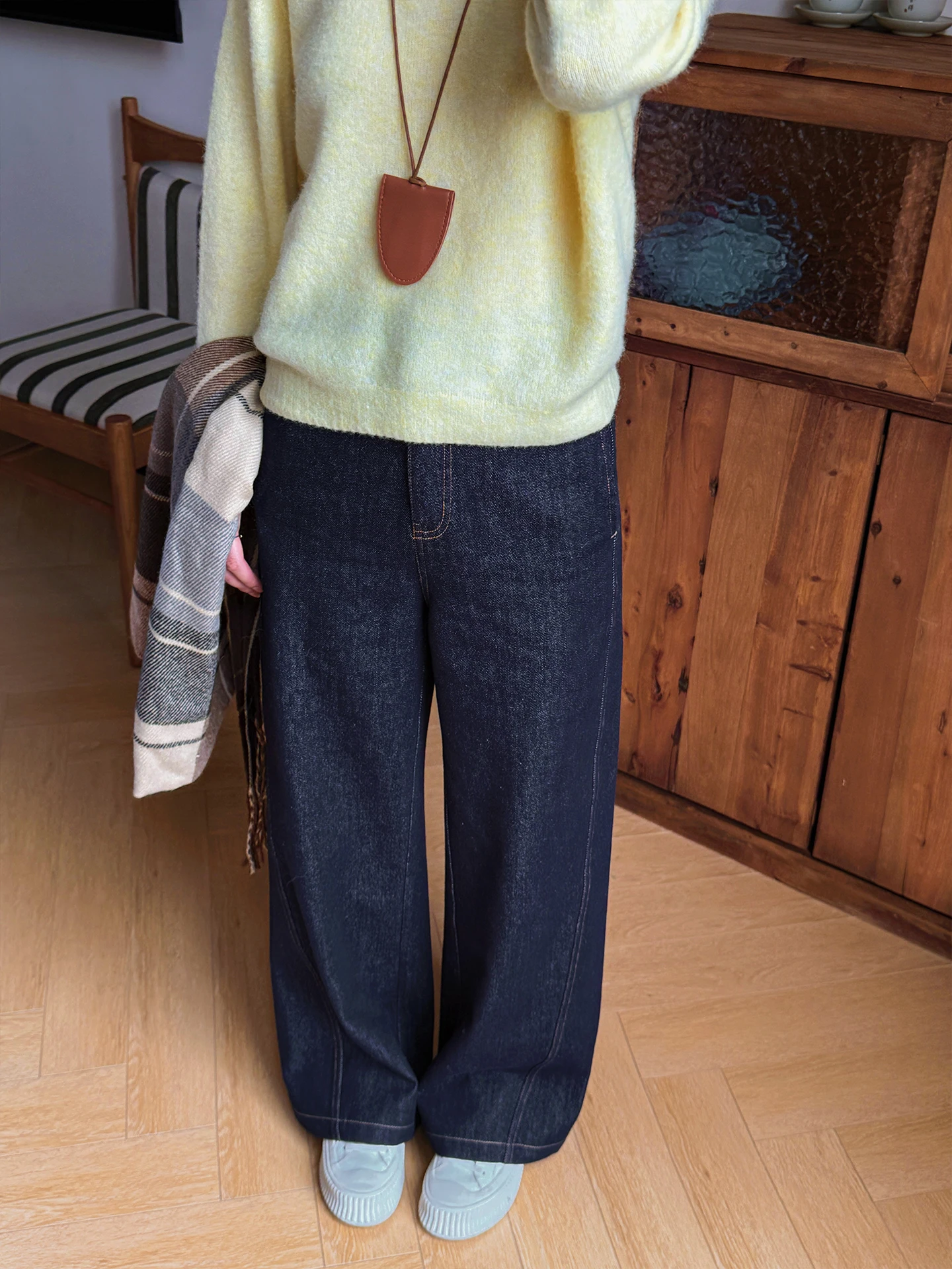 

Джинсы для мам с высокой талией и широкими штанинами длиной до пола, женские прямые брюки, повседневные хлопковые эластичные износостойкие глубокие цвета