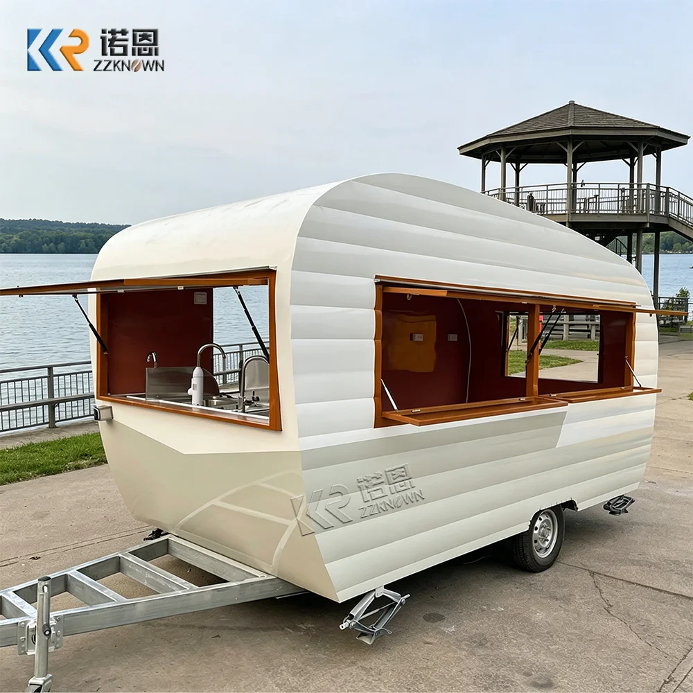 

Usa Uk Standard Commercial Food Truck Sweet Snack Curved Mobile Food Trailer Outdoor Mobile Food Truck Trailer with Deep Fryer