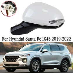 For Hyundai Santa Fe IX45 2019 2020 2021 2022 Auto Door Wing Side Rearview Mirror Assembly 6 Wire 8 Wire