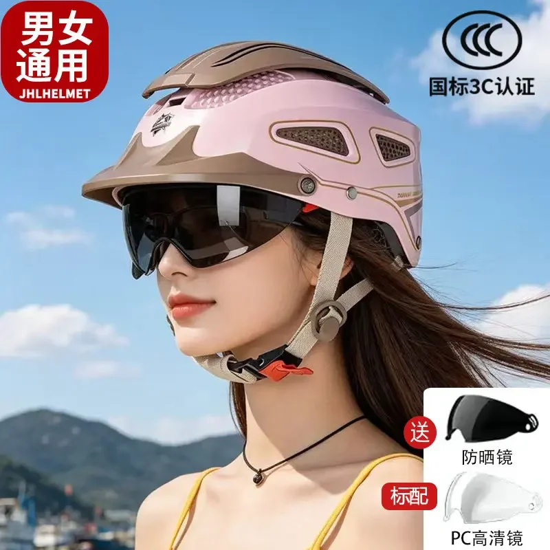 Summer Retro Half Helmet for Moto/EV - ABS Ventilated Electric Motorcycle Helmet Breathable Electric Bike Open Face Helmet