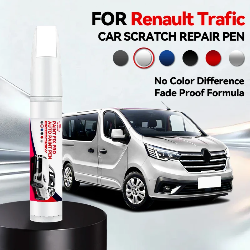 Bolígrafo de Reparación de Pintura para Automóviles RENAULT TRAFIC, Accesorios para Reparación de Arañazos, Rojo Carmen, Blanco Glaciar, Gris Urbano, Azul Cumulus, Negro