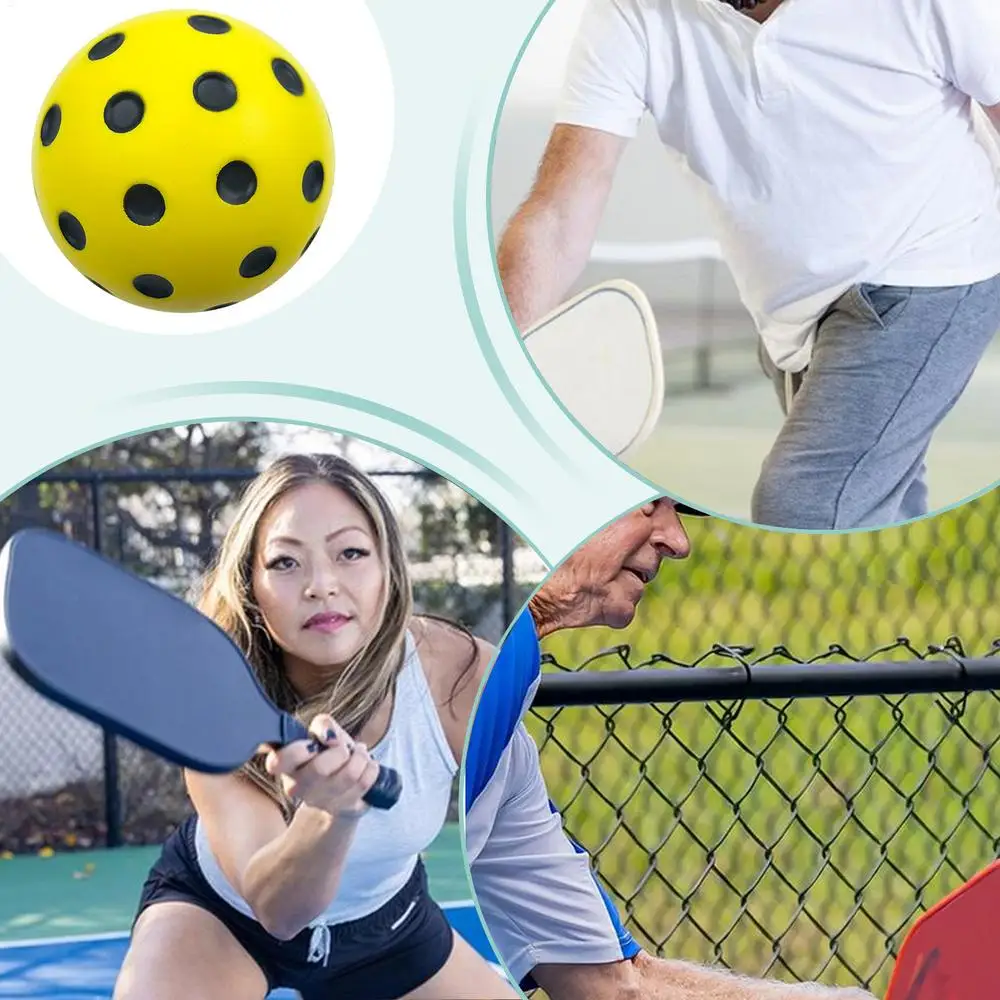 Neuer 1 Stück Geräuschloser Pickleball für Indoor-Unterhaltung, Geräuschloser Übungsball aus PU-Schaum, Hohe Sprungfestigkeit, Stört Niemanden – Detail 13