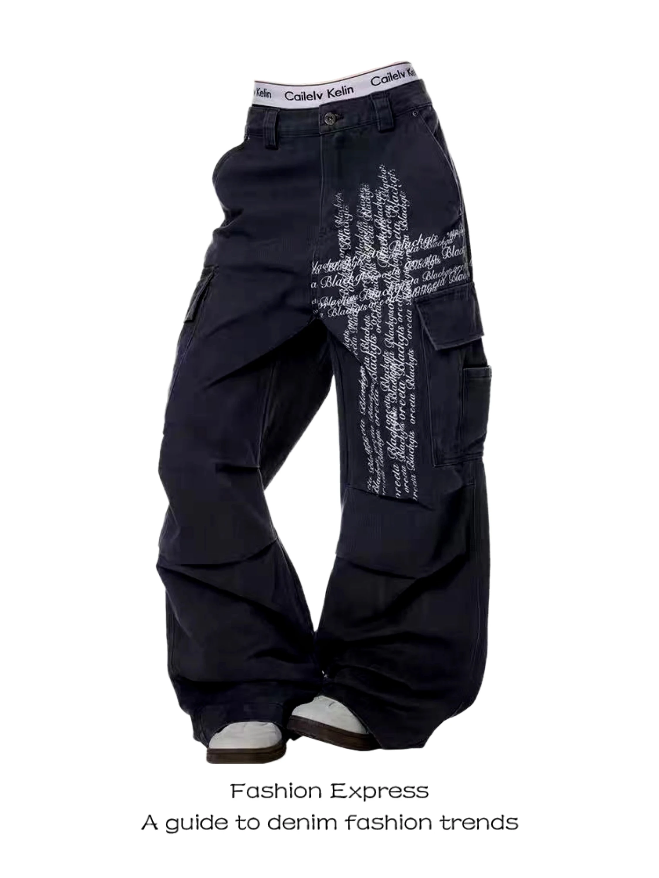 

Bla Multi-ket Work Pants Women's Loose Wide Leg Casual Jeans High Waist Cargo Trousers Cool Autumn Faion Street Sle