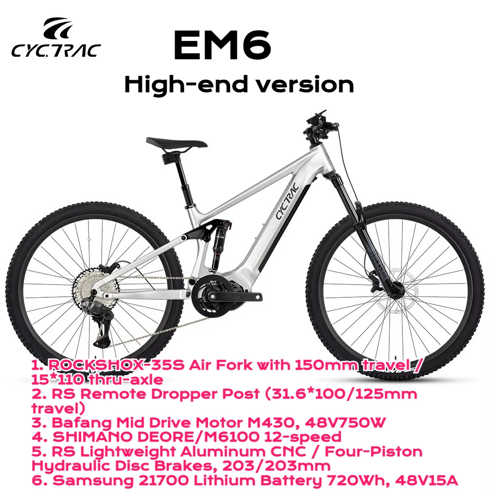 TWITTER EM6 Electronic shifting OX EDS-12S Bafang Motor M430-48V500W750W 12S Full Suspension Aluminum Alloy Mountain Bike e bike image 9