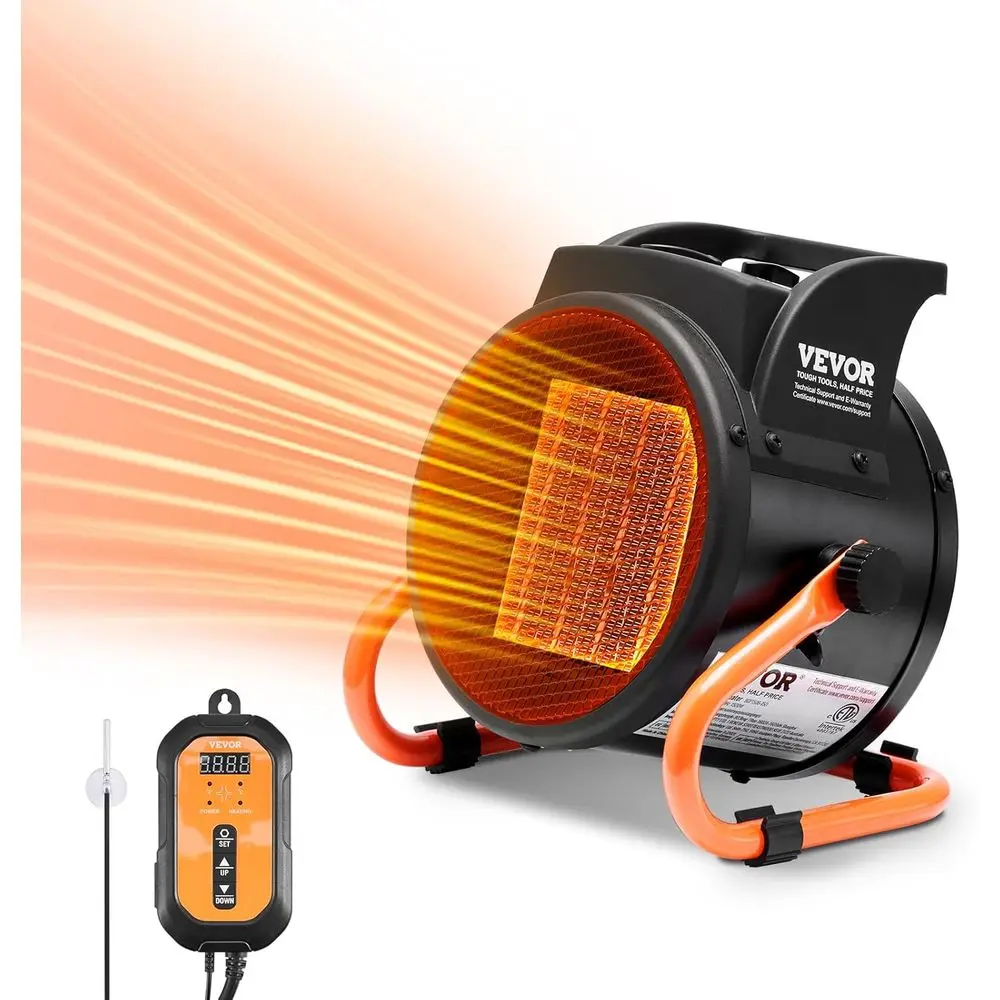 

1500W PTC Ceramic Heater with Overheat Protection, 3-Speed Settings for Small Grow Tents, Greenhouses, and Workplaces