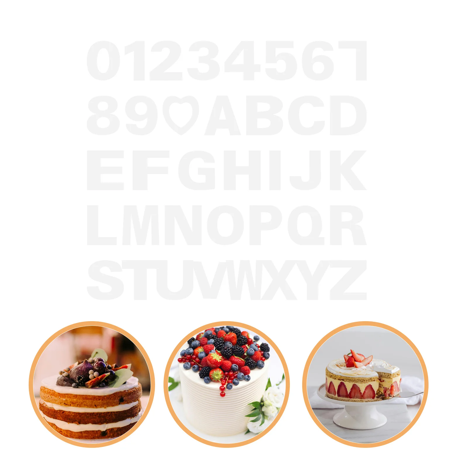 

37Pcs Baking Stencils Cake Hollow Molds with Number Alphabet Patterns for Festival Party Cake Decorating White