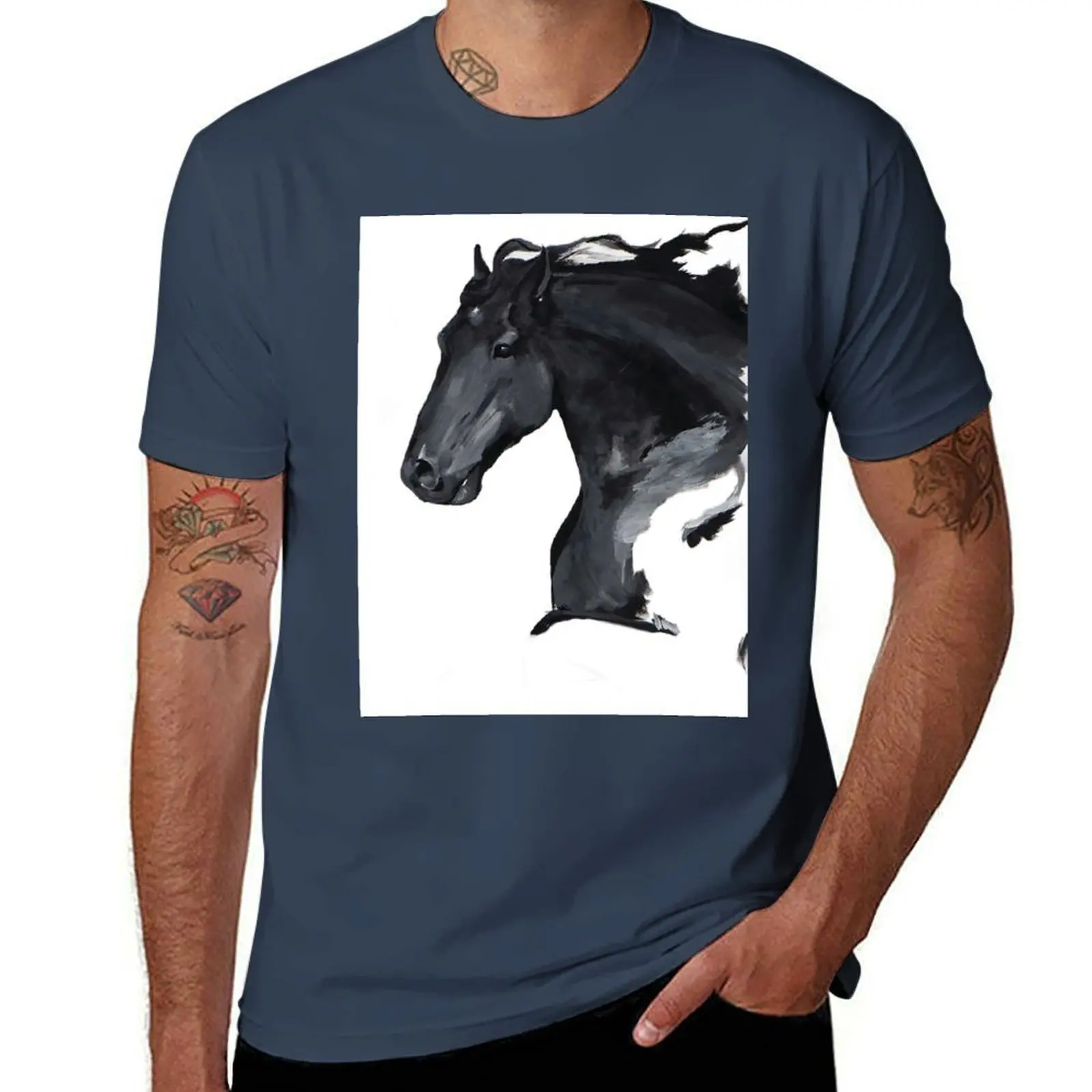 Friesian T-Shirt Active Sports Short Sleeve Cotton Shirt