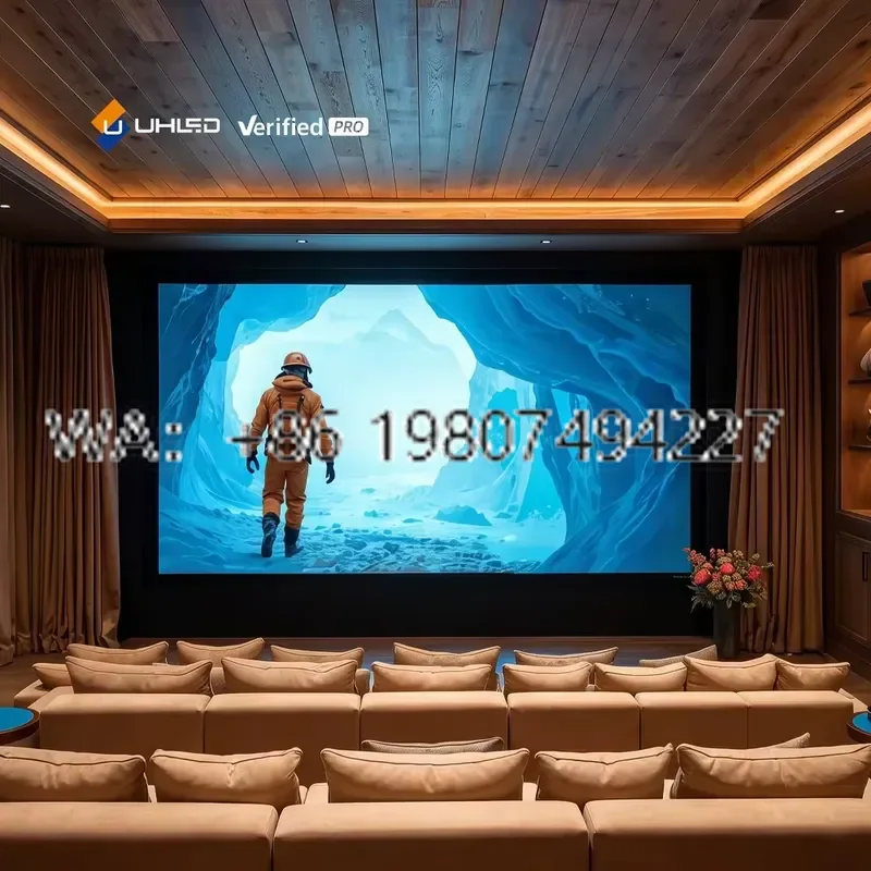 for UHLED Indoor Micro LED Video Wall 4K 8K HD P1.538 COB Display Screen 7680Hz High Refresh Rate Luxury Private Home Cinema