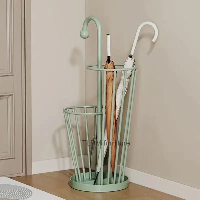 Umbrella Storage Rack Large Capacity Commercial Iron Umbrella Bucket Household Floor-Standing Creative Door Umbrella Storage