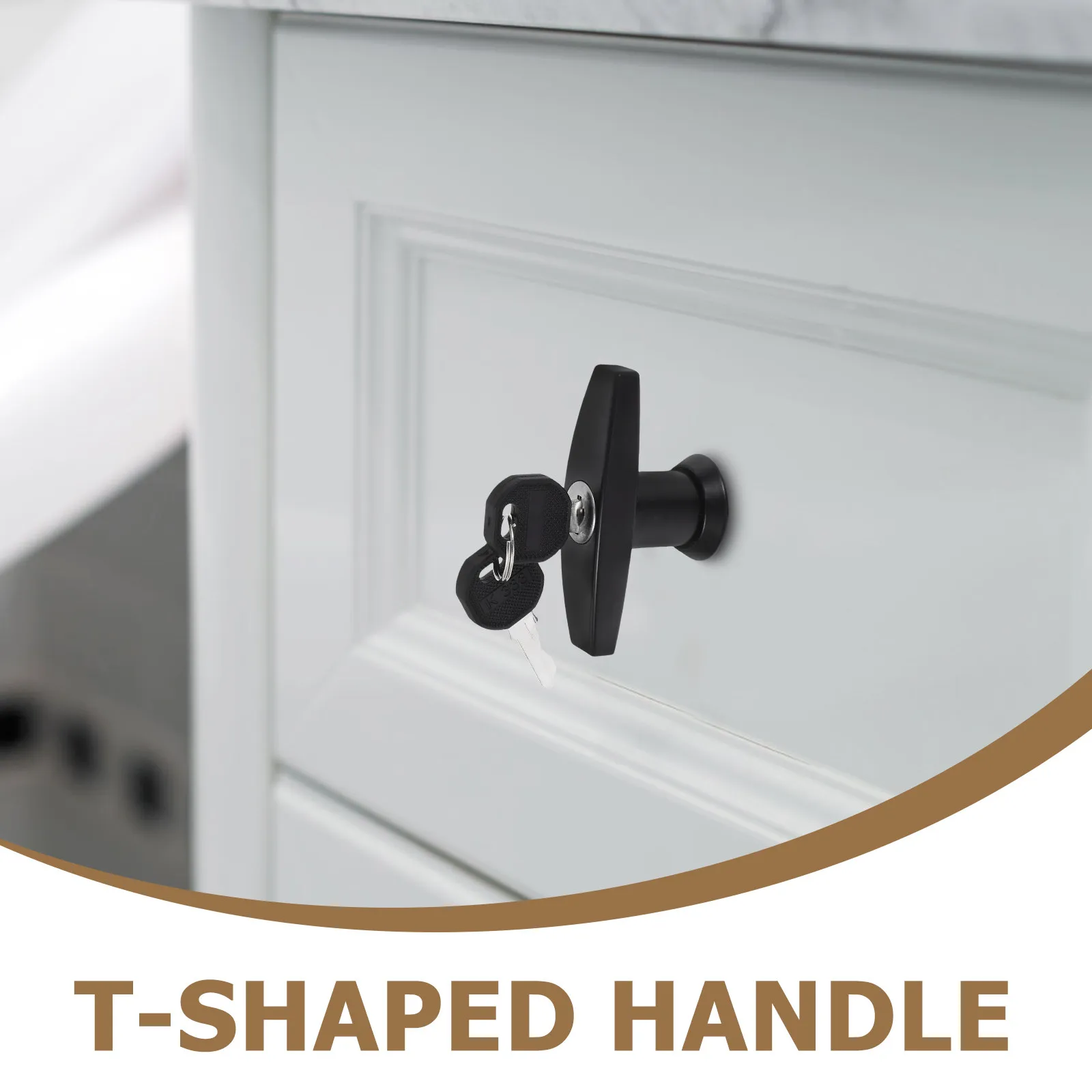1Set T-Shaped Handle Cylinder Lock Heavy Duty Zinc Alloy Cabinet Door Lock for Rv Truck Trailer Garage Toolbox Desk Furniture view 2