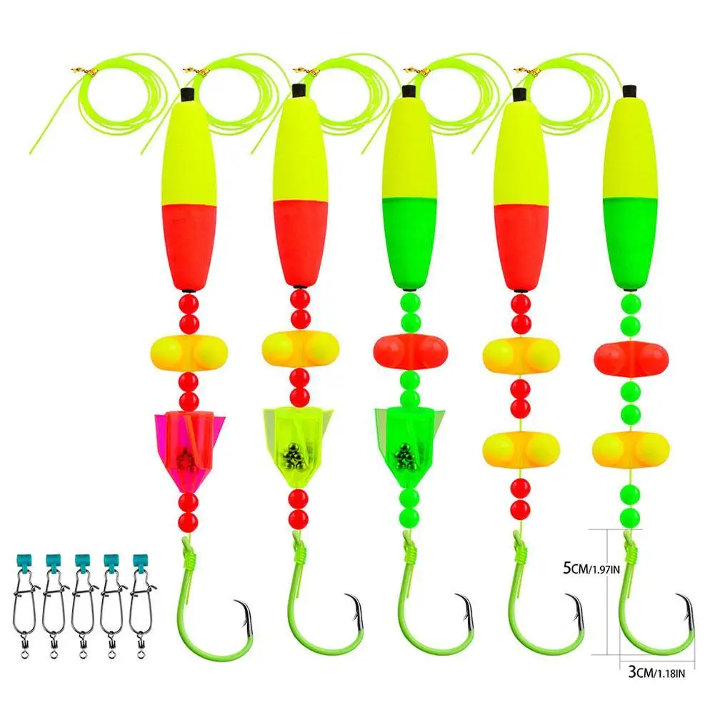 

5PCS/set Circle Hooks Catfish Rigs Versatile Catfish Float Rigs with Rattler Equipment,Cooper Rigs for Catfish Fishing
