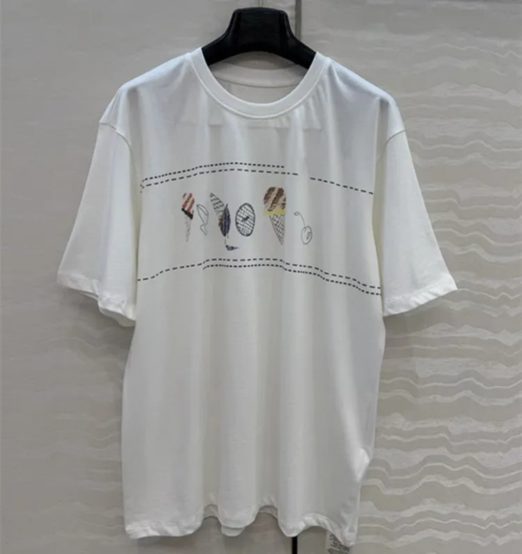 

Customization European women's clothing - New summer styles for 2026 Round-neck short-sleeved printed loose cotton T-shirt