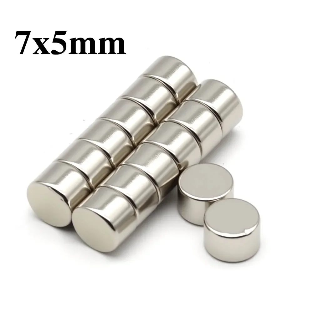 7x5mm Super Powerful Round Magnet Neodymium Magnet NdfeB N35 Strong Permanent Magnetic imanes Refrigerator Magnet