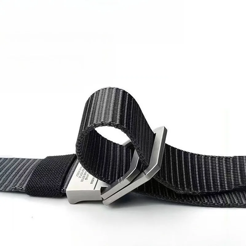 Men & Women Casual Sports Belt - Automatic Metal Buckle, Canvas Nylon Webbing, Ideal for Students & Outdoor image 4