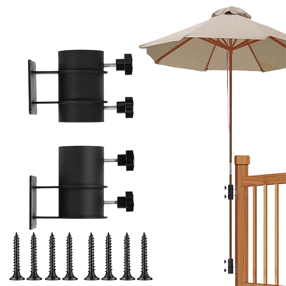 

Комплект из 2 регулируемых кронштейнов для зонтов, для крепления к перилам террасы, патио, балкону, саду, для зонтов диаметром 2 дюйма, для использования на улице