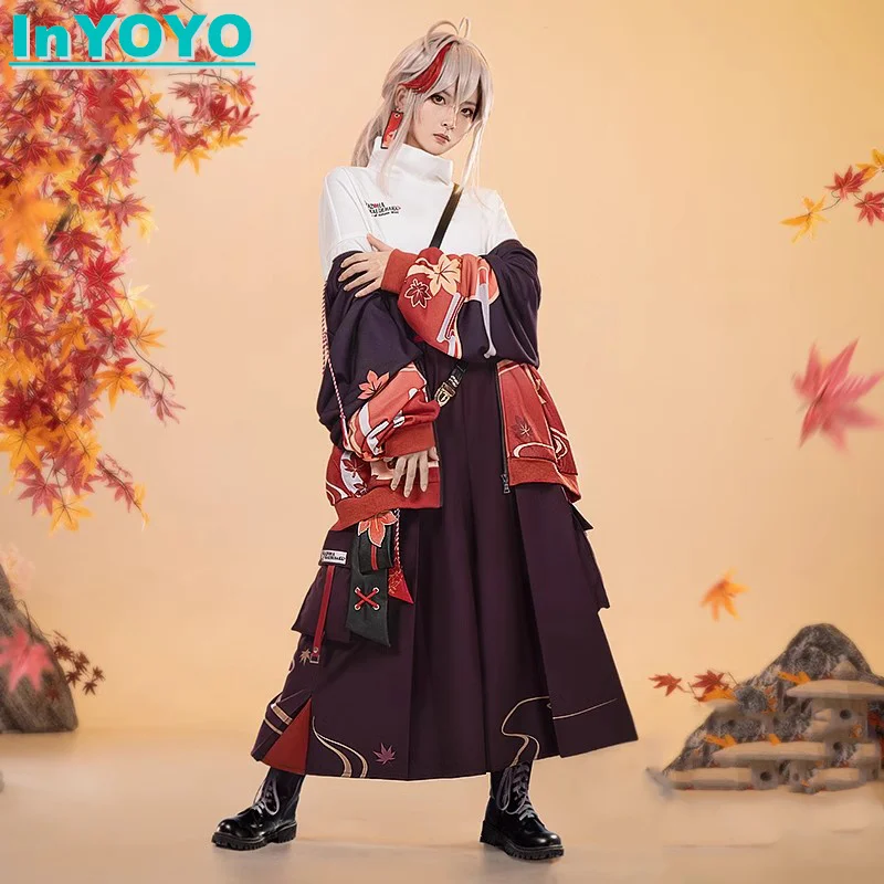 

InYOYO Kaedehara Kazuha Yanxiazhi Cosplay Costume Genshin Impact Derivative Daily Wear Fashion Sports Casual Clothes Haori Coat