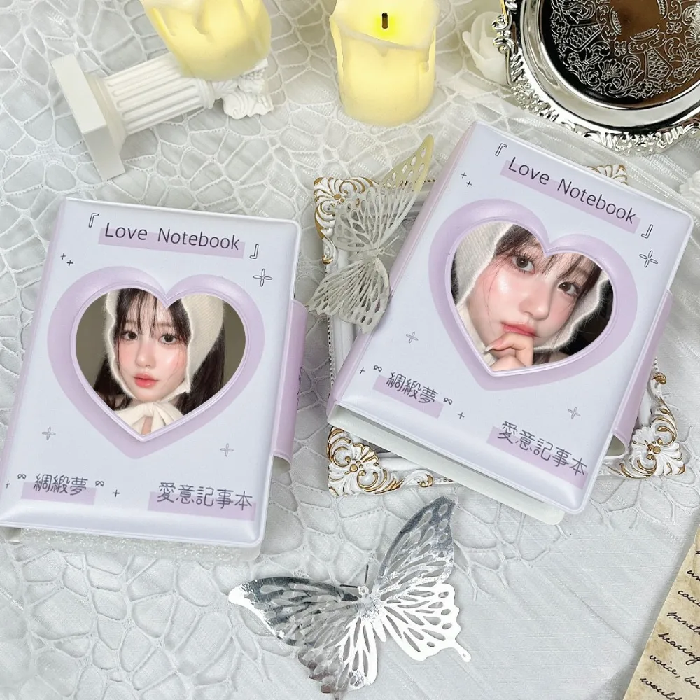 High Quality Love Bow Card Album PVC 3 Inch Mini Photocard Binder Collectible Card Album with 16 Internal Pages Postcard Book