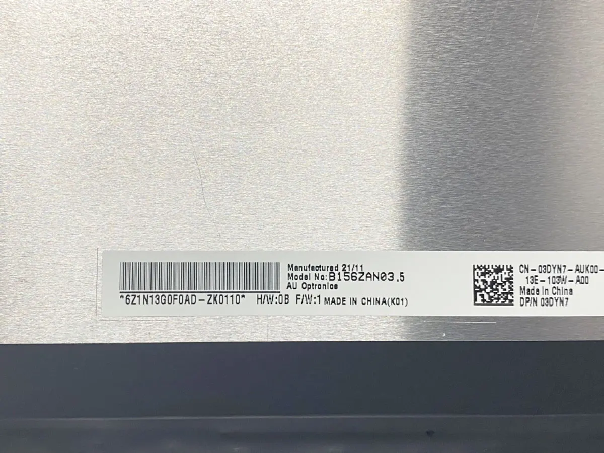 15.6 Inch 4K UHD 3840x2160 IPS Laptop LCD Screen 100%sRGB Display Matrix Panel B156ZAN03.5 with 40Pins eDP for Laptop