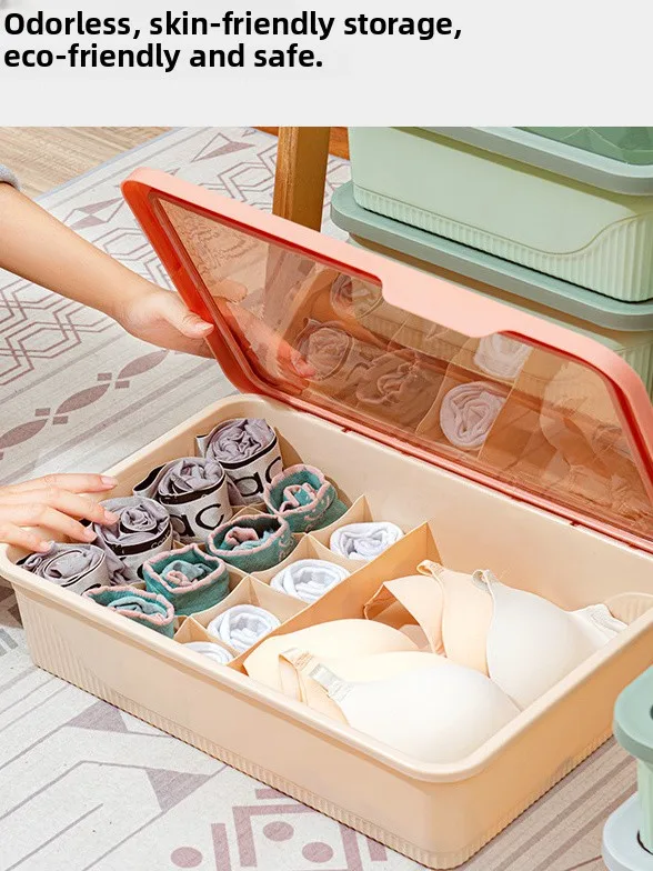 

Японский органайзер для хранения нижнего белья и носков с крышкой, для дома и общежития, три в одном, для сортировки и хранения